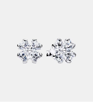 Clous d'Oreilles Trèfle à Quatre Feuilles Scintillantes - Pandora - Argenté