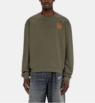 Sweat-shirt avec broderie et imprimé flock - Diesel - Kaki