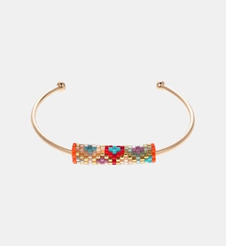 Bracelet jonc avec perles tissées MALISS - Hipanema - Corail