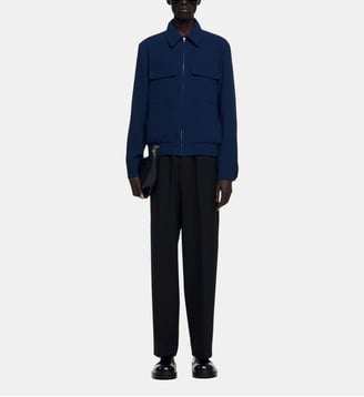 Blouson zippé texturé - Sandro - Bleu royal