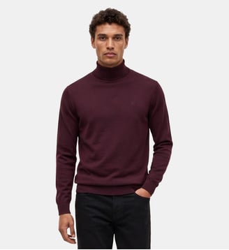 Pull Massia essentiel col montant - Serge Blanco - Rouge bordeaux