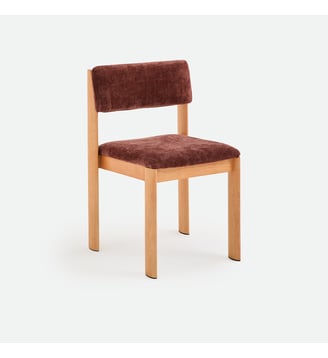 Chaise en tissu texturé - La Redoute Interieurs - Chêne et bordeaux