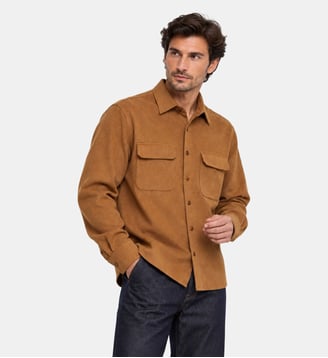 Chemise en flanelle marron avec poches poitrine - Atelier Privé - Marron