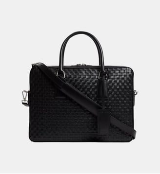 Briefcase en cuir tressé - Sandro - Noir