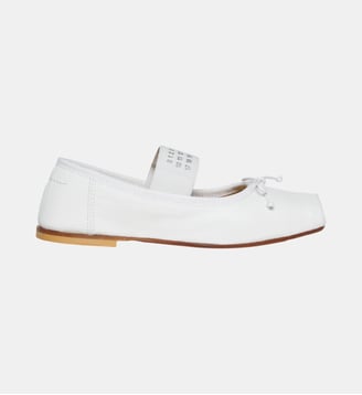 Ballerines classiques en cuir avec Numeric logo MM6 Maison Margiela
