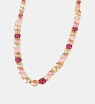 Collier ras de cou pierres rondes La Diamantine Rosa Centifiola - Les Néréides - Rose