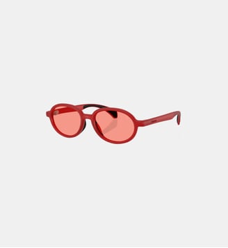 Lunettes de soleil Ovale Caprice - Moncler - Rouge laiteux mat