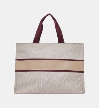 Grand sac cabas en tissu - Liu Jo - Beige