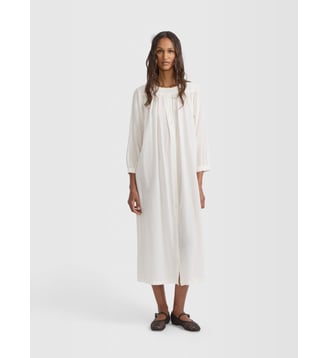 robe Angus longue en voile de coton écru - Agnès b. - Blanc écru