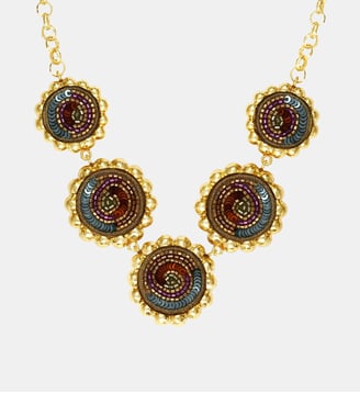 Collier chaîne Angèle ronds brodés  - Angele - Satellite - Multicolore