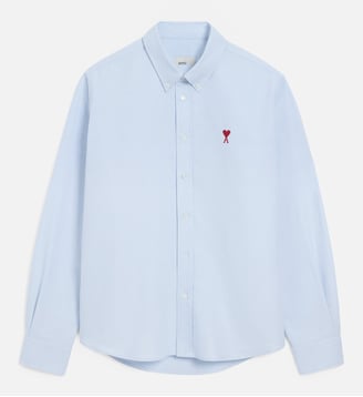 Chemise Col Boutonné Ami de Coeur unisexe - AMI Paris - Bleu ciel