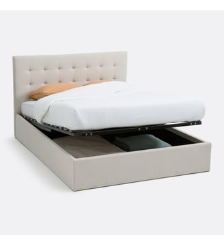 Lit coffre avec sommier relevable - La Redoute Interieurs - Beige