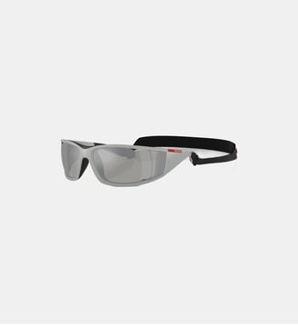 Lunettes de soleil Rectangulaire PS A04S - Prada Linea Rossa - Gris métallique mat