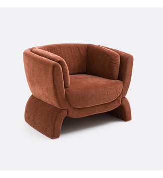 Fauteuil tissu texturé - La Redoute Interieurs - Terracotta