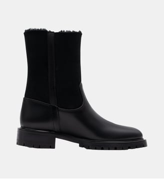 Greco - Bottines En Peau De Mouton Retournée Noir - Parallèle - Noir
