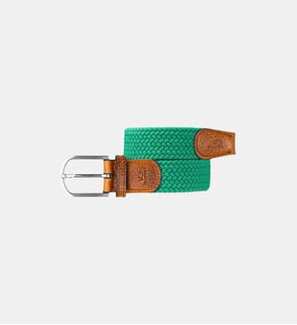 Ceinture tressée élastique unie - Billybelt - Vert
