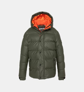 Blouson matelassé à capuche enfant - Schott - Kaki