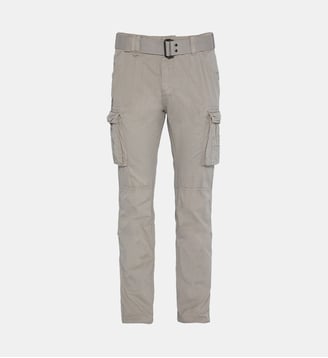 Pantalon cargo droit coton ceinturé-Noir-38 - FR - Schott - Argent