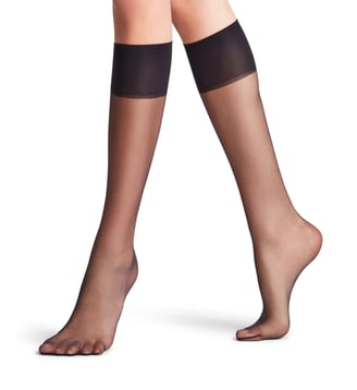 Mi-Bas Shelina 12 Fibre artificielle Ultra-transparent - Falke - Noir intense