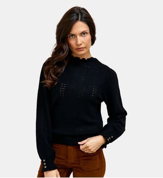 pull uni MAXINE - La Petite Etoile - Noir