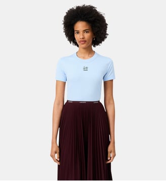 T-shirt jersey broderie - Lacoste - Bleu clair
