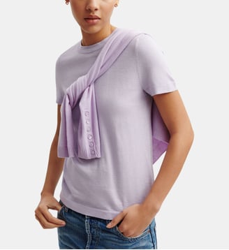 T-shirt droit en coton et cachemire Bompard