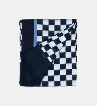Foulard Berlin en coton biologique - Billybelt - Bleu et blanc