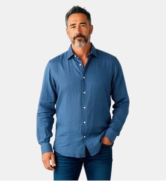 Chemise en lin MARINE coupe droite - Atelier Privé - Marine