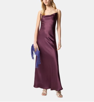 Robe combinette longue en satin - Pinko - Bordeaux dégustation de vin