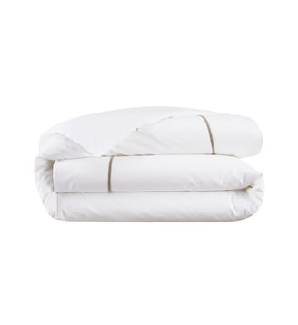 Housse de couette en percale de coton gris, Athéna - Yves Delorme - Pierre