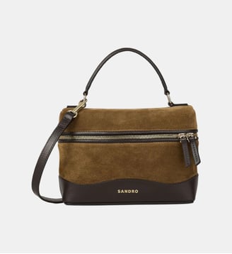 Sac TANGOLINO vanity en cuir et suède - Sandro - Camel