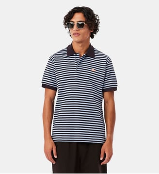Polo classic fit texturé rayures - Lacoste - Bleu clair et marron