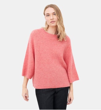 Pull msienna - Motif uni - Caroll - Rose corail