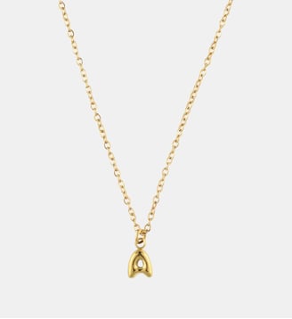 Collier pendentif lettre A acier inoxydable - Balaboosté - Doré