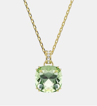 Pendentif Millenia, Taille coussin, Métal rhodié - Swarovski - Green gold tone plated