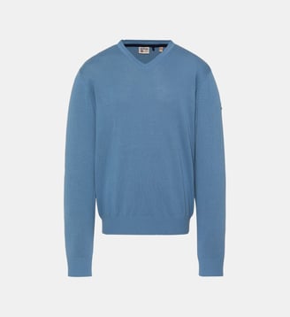 Pull léger col V - Schott - Bleu gris
