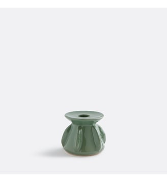Bougeoir en céramique texturée H7 cm - La Redoute Interieurs - Kaki