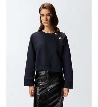 Sweat-shirt à boutons - Pinko - Bleu ténèbre