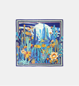 Foulard Medium à motifs CACTUS - Wild - Bleu