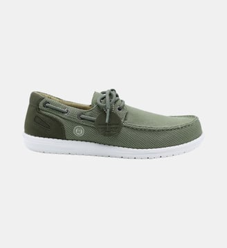 Chaussures bateau Socoa en maille stretch - Serge Blanco - Kaki