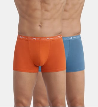 Dim Coton Stretch, Lot de 2 Boxers coton - Dim - Orange