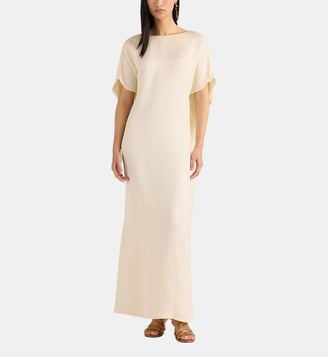 Robe sakari en viscose cady couleur uni - Momonì - Beige