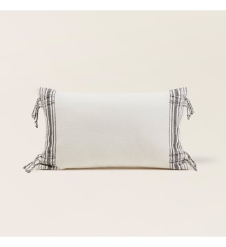 Housse De Coussin  Coton au tissage rayé - Madura - Blanc et noir