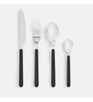 Ménagère 24 couverts en inox, manches noirs - La Redoute Interieurs - Noir