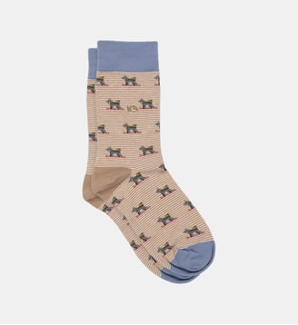 Chaussettes en coton peigné animaux - Billybelt - Marron clair