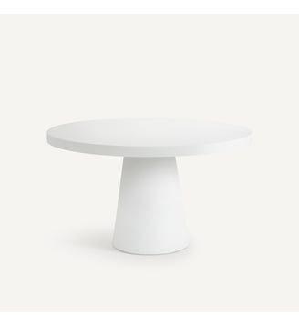 Table de jardin ronde, en rockstone, 6 personnes AM.PM