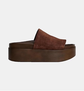 Mules compensées en cuir Ethel - Jonak - Marron foncé