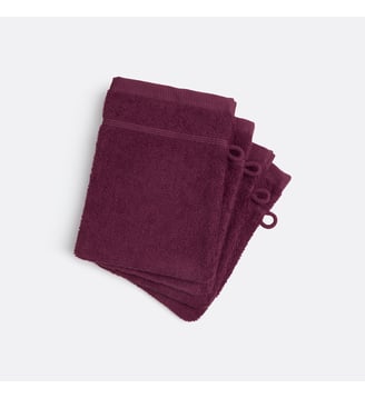 Lot 4 gants de toilette éponge bouclette - La Redoute Interieurs - Bordeaux