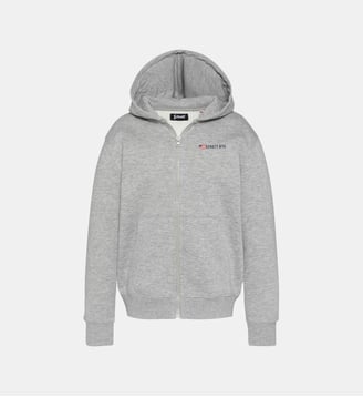 Sweatshirt à capuche zippé enfant - Schott - Gris chiné