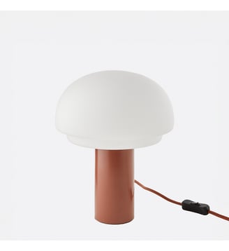 Lampe opaline et métal fer H27 - La Redoute Interieurs - Terracotta